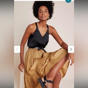 NWT Anthropologie Maeve Aryana Cami Black SZ 10